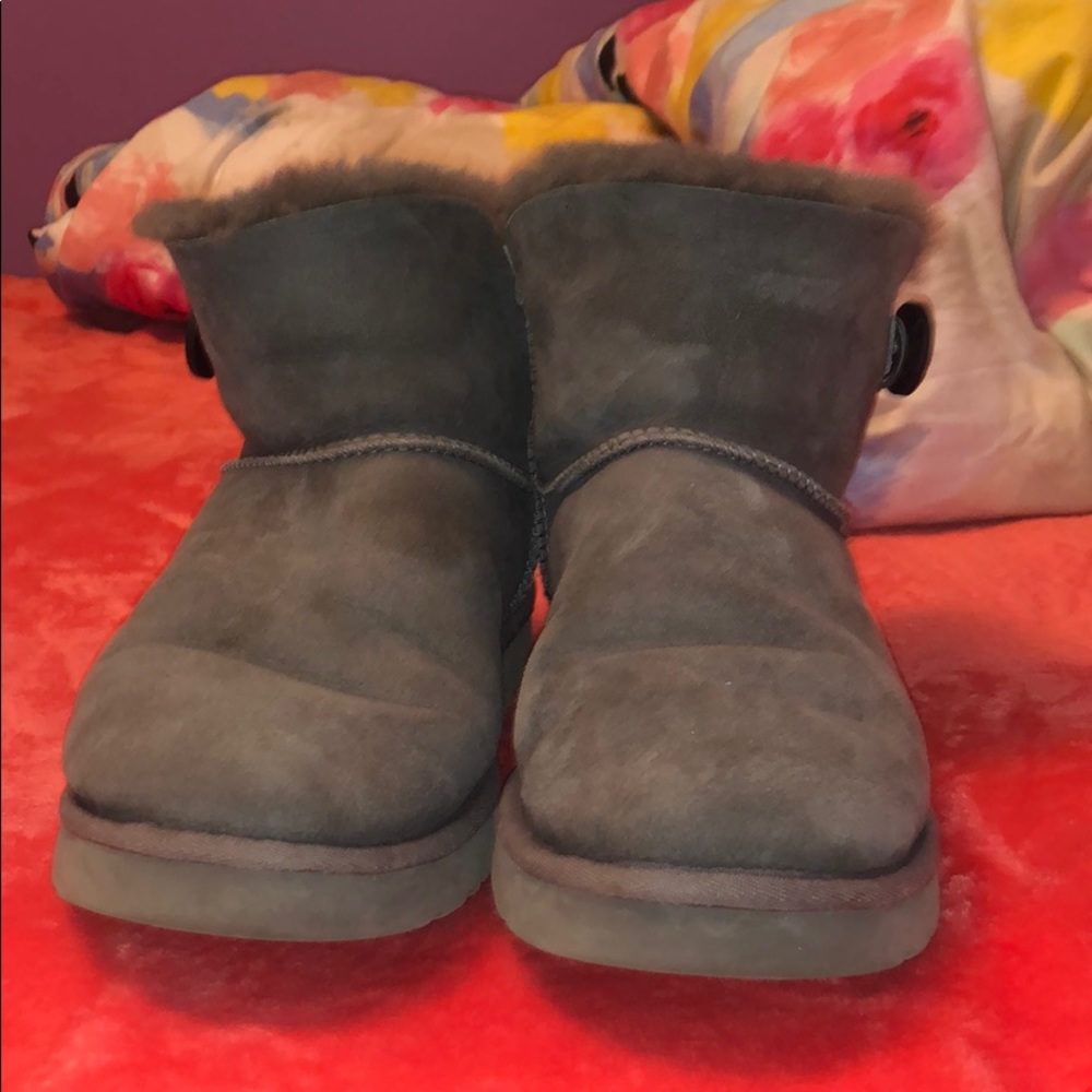 Gray mini button Uggs
